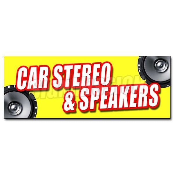 CAR STEREO & SPEAKERS DECAL sticker mp3 installation service amplifers, D-36 Car Stereo & Speakers